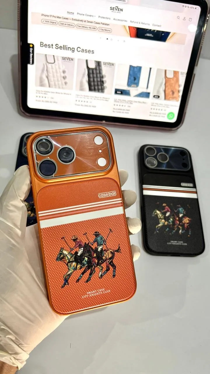 City Knights Club iPhone 17 case orange premium – 100% original – Seven Cases Pakistan