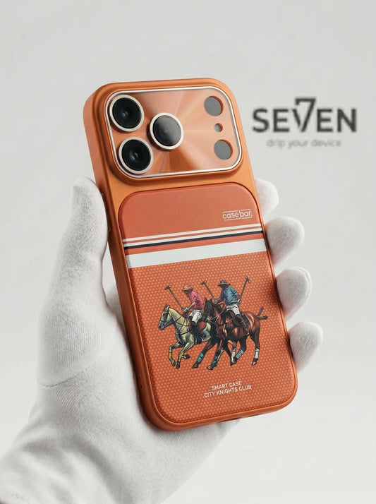 City Knights Club iPhone 17 case orange premium – 100% original – Seven Cases Pakistan