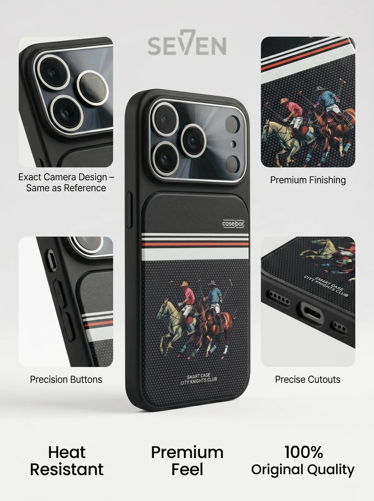 City Knights Club smart case for iPhone – high end premium finish – Seven Cases Pakistan