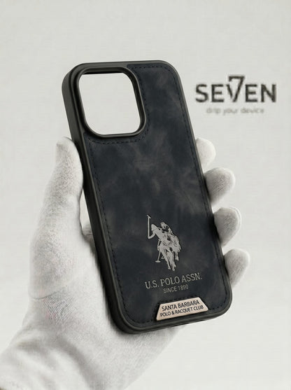 US Polo Assn Leather Case Black iPhone 13 to 17 Pro Max – Santa Barbara Polo Racquet Club