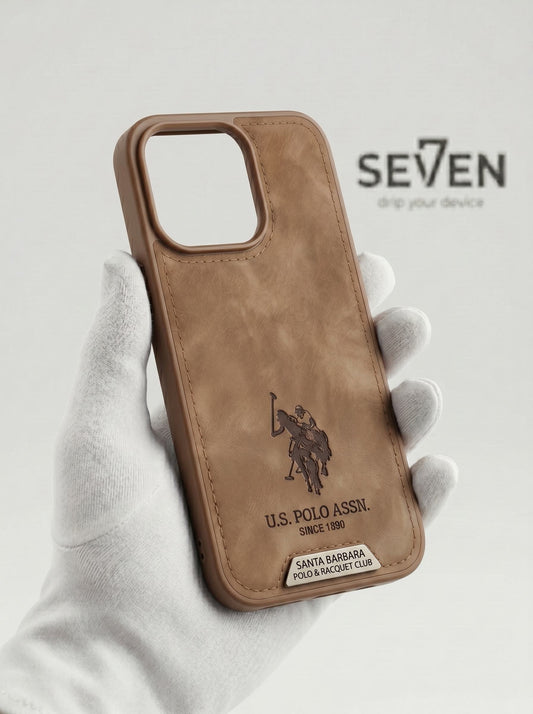 US Polo Assn Leather Case Brown iPhone 13 to 17 Pro Max – Santa Barbara Polo Racquet Club