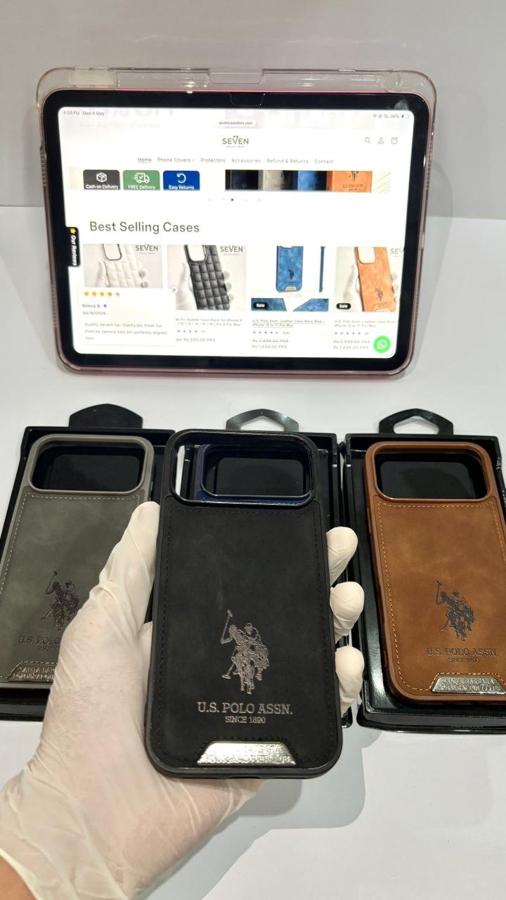 U.S. Polo Assn. Leather Case Black – iPhone 13 to 17 Pro Max | Santa Barbara Edition